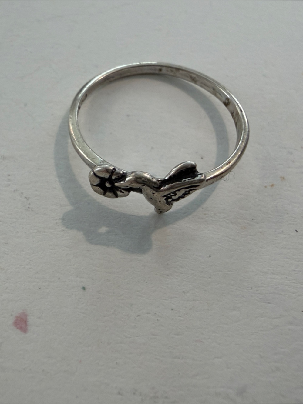 Hummingbird and Flower Ring
